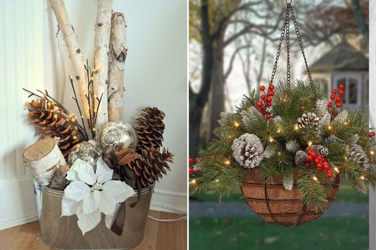 decorazioni fai da te con i cesti natalizi