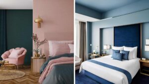 camera da letto con due colori