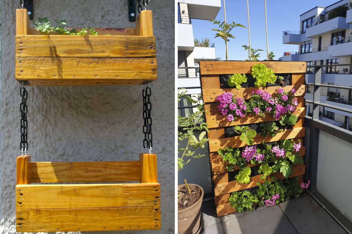 Riciclo pallet per balcone