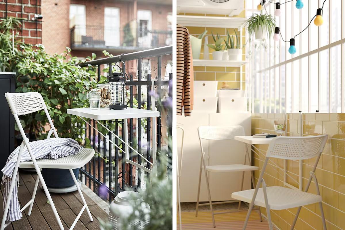 Arredare i balconi piccoli. il tavolo TORPARÖ di Ikea