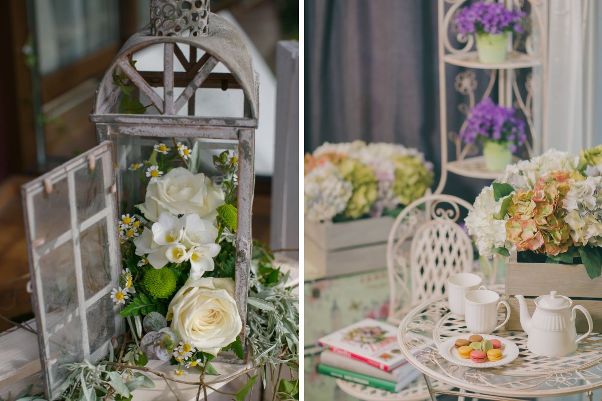centrotavola shabby chic