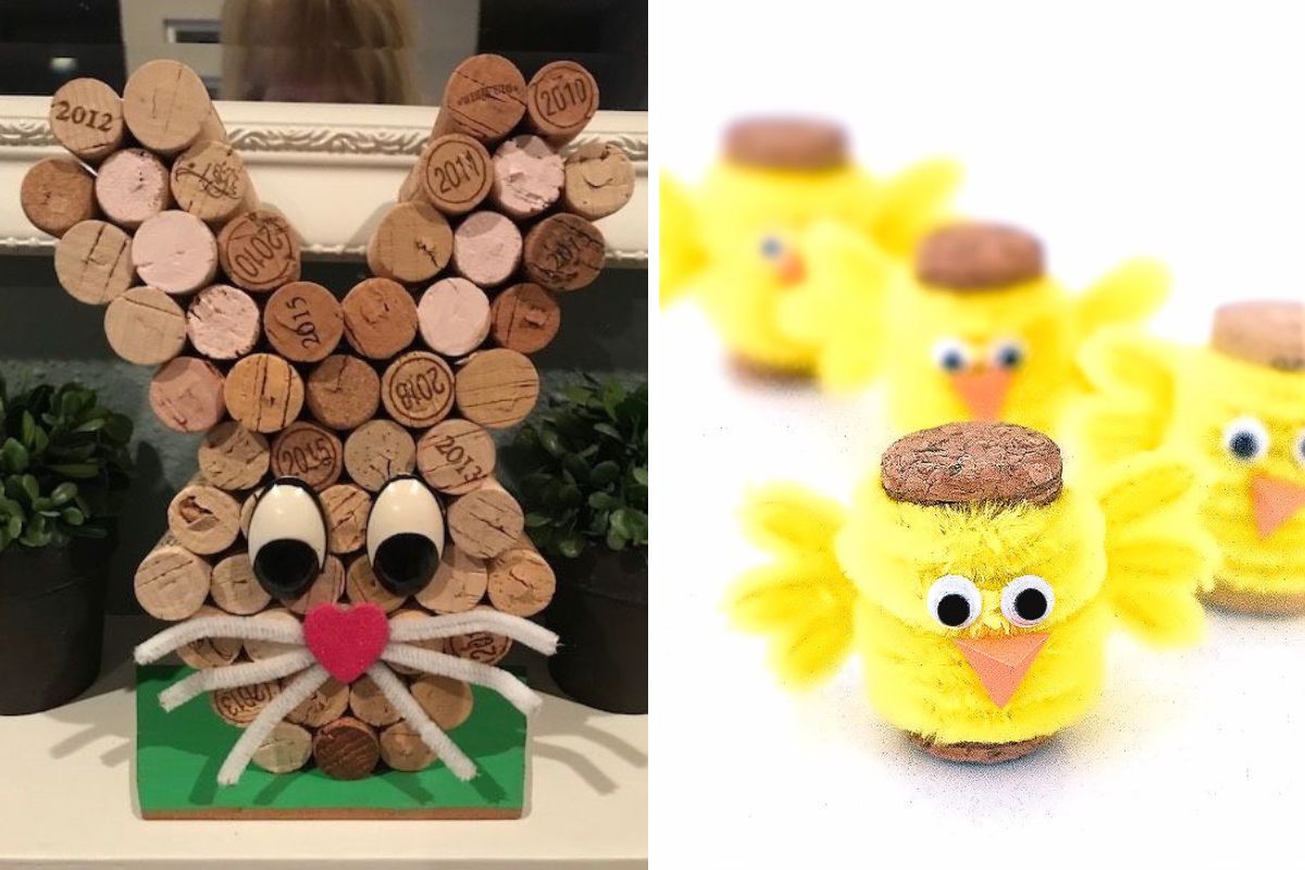 riciclo tappi di sughero pasqua