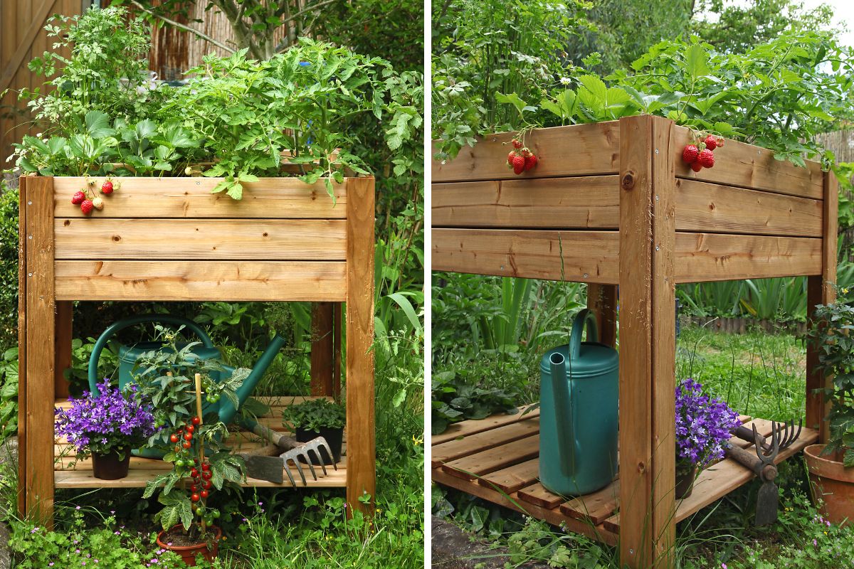 orto verticale sul balcone con i pallet