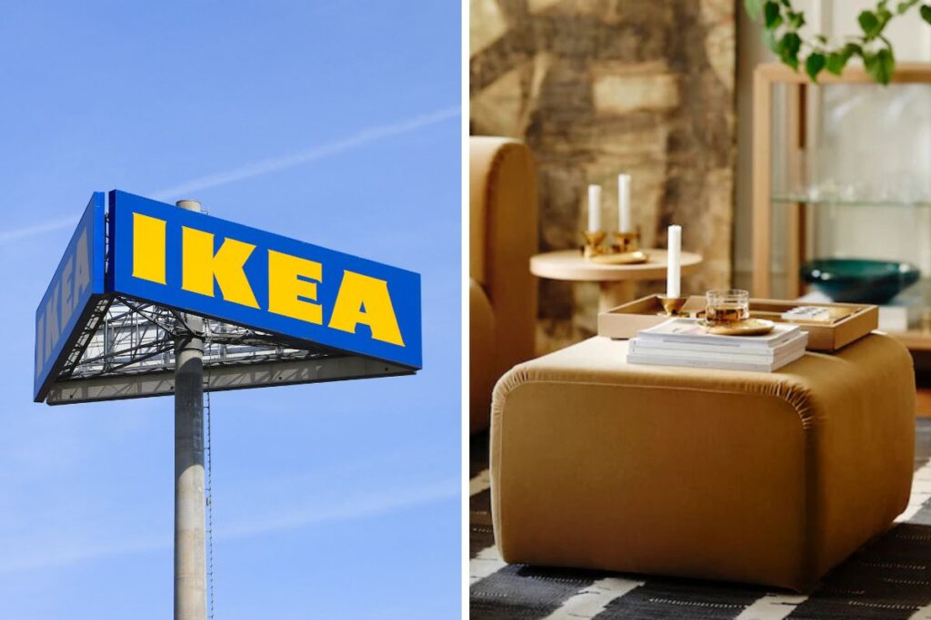 ikea pouf di velluto