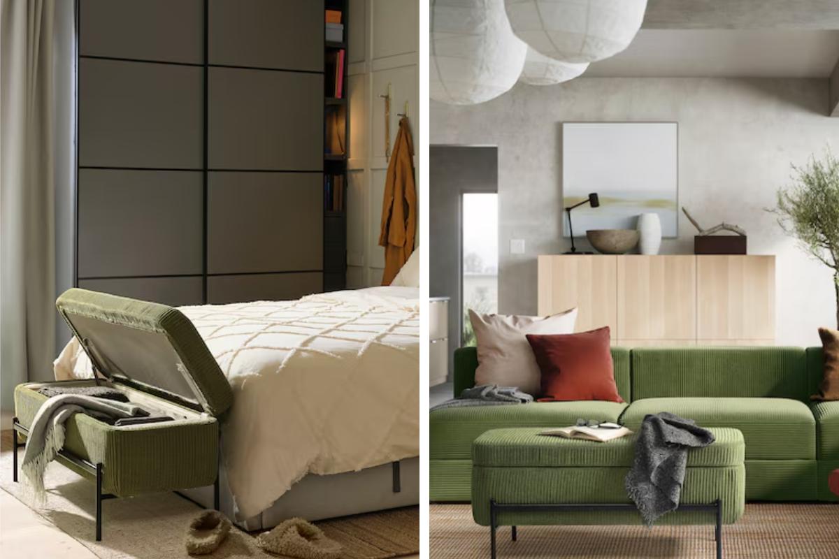 La panca Ikea che finge da contenitore