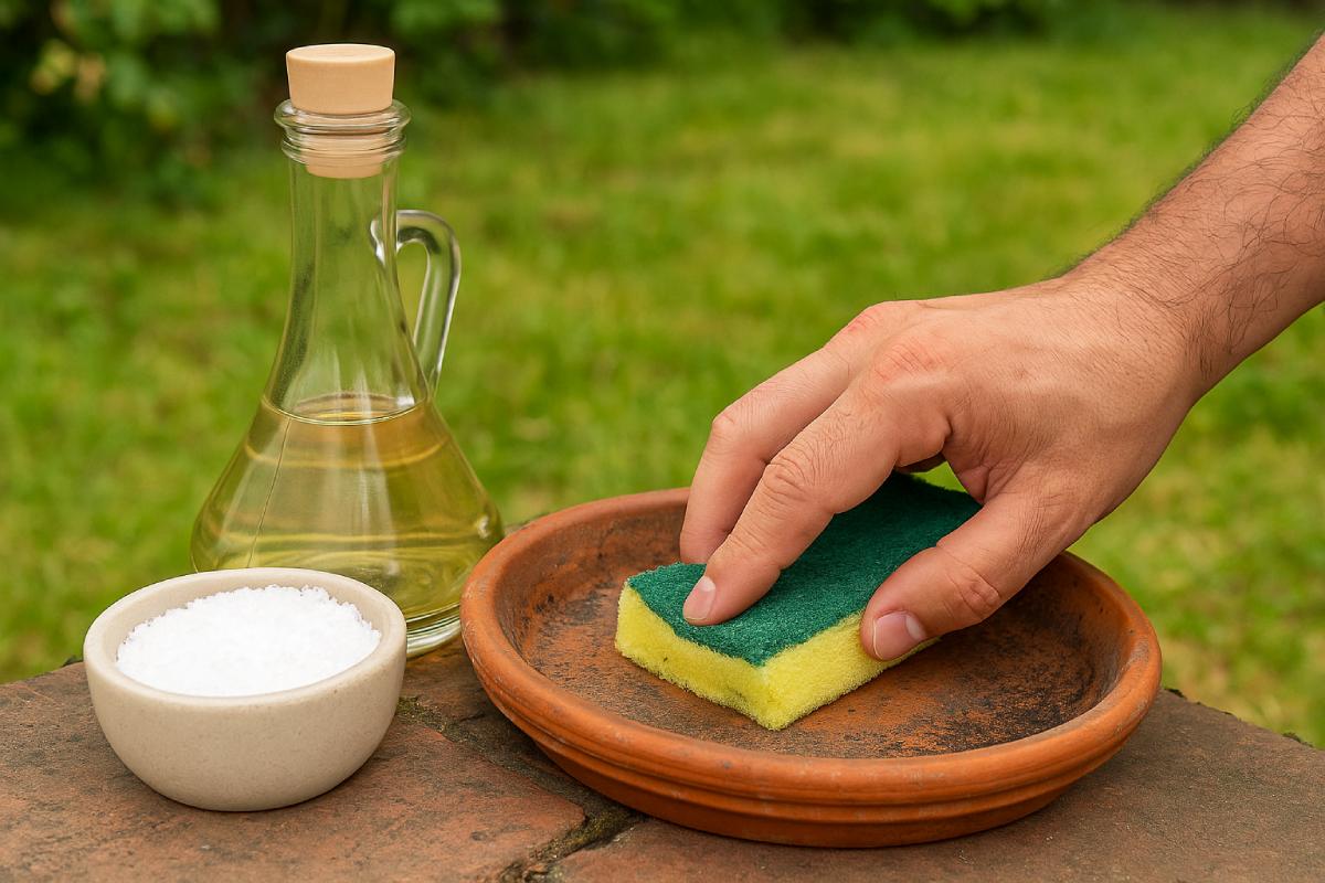 I sottovasi si puliscono con metodi naturali