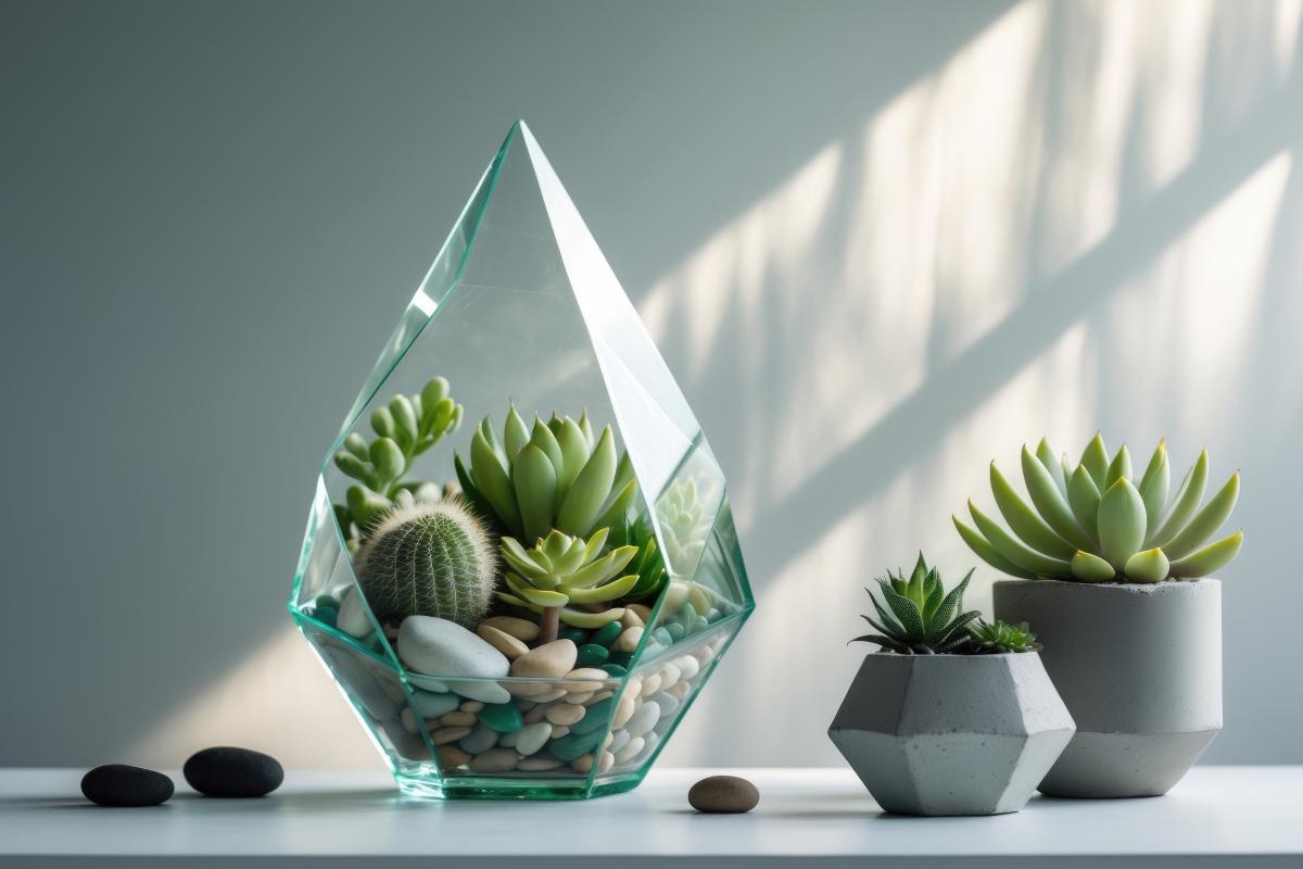 Le piante grasse che vivono bene insieme n vasi decorativi
