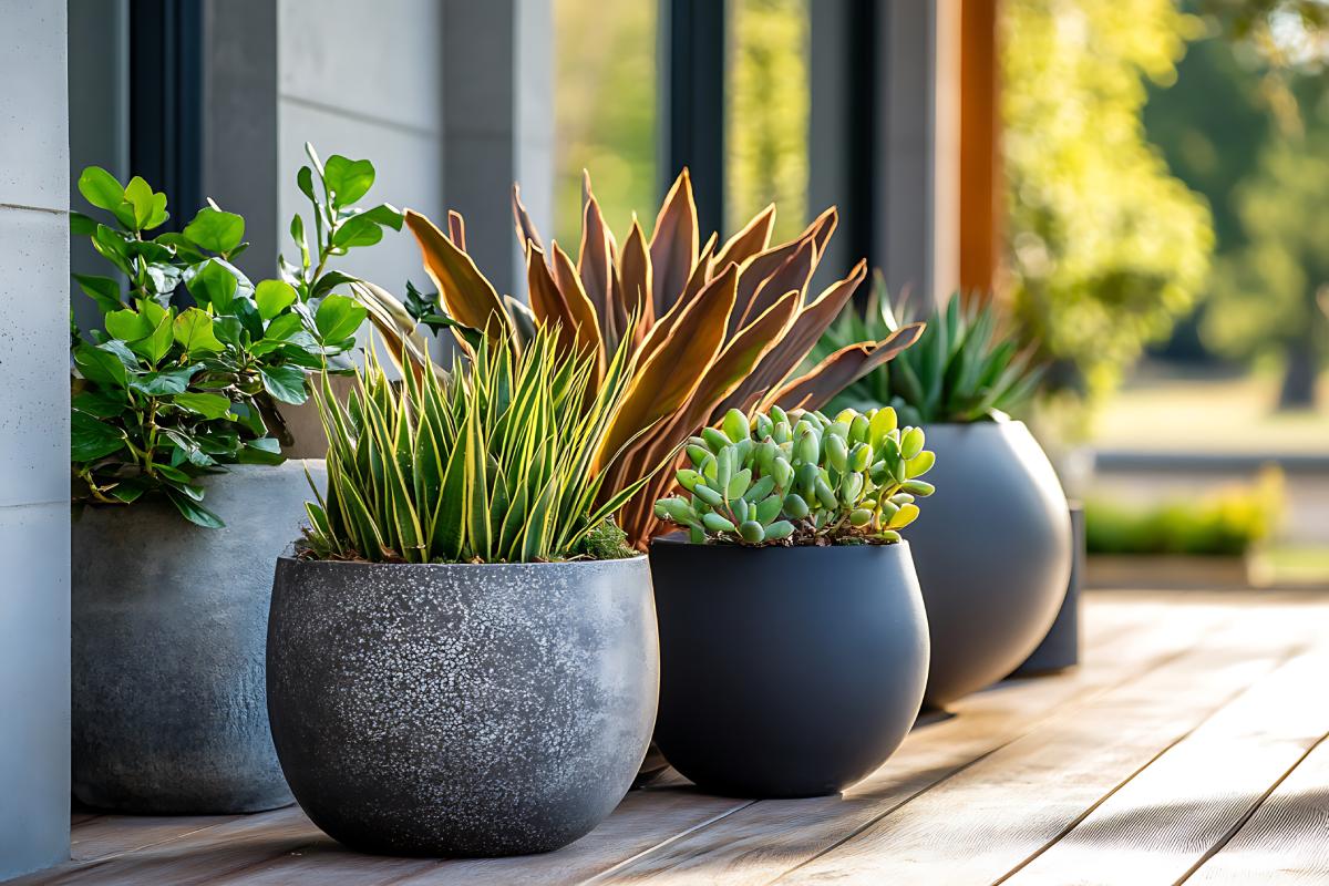 I vasi decorano il giardino