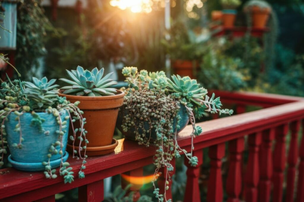 Piante grasse in balcone