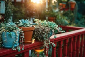 Piante grasse in balcone