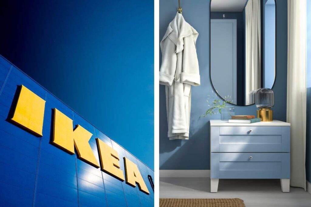 La cassettiera PLATSA bianco/blu di Ikea