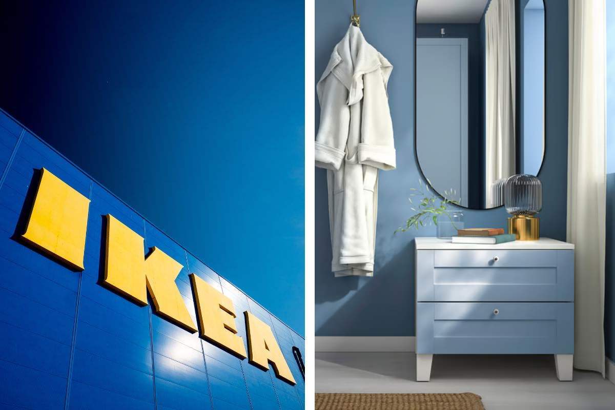La cassettiera PLATSA bianco/blu di Ikea