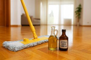 Olio e aceto di mele per pulire il parquet