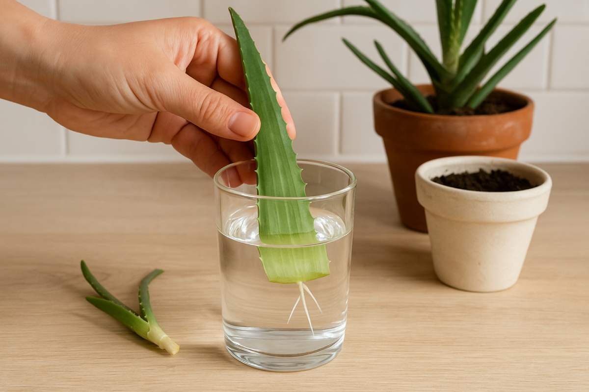 Propagare l'aloe vera con l'acqua