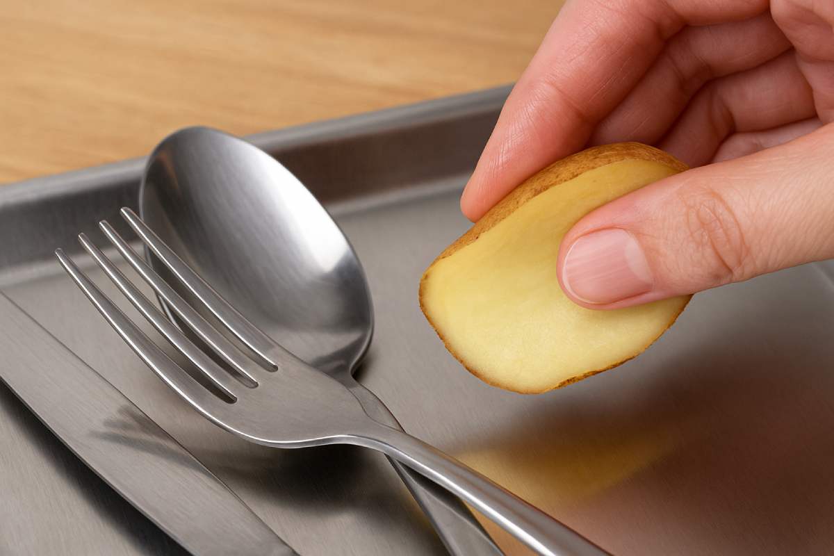 Pulire l'acciaio con le bucce delle patate