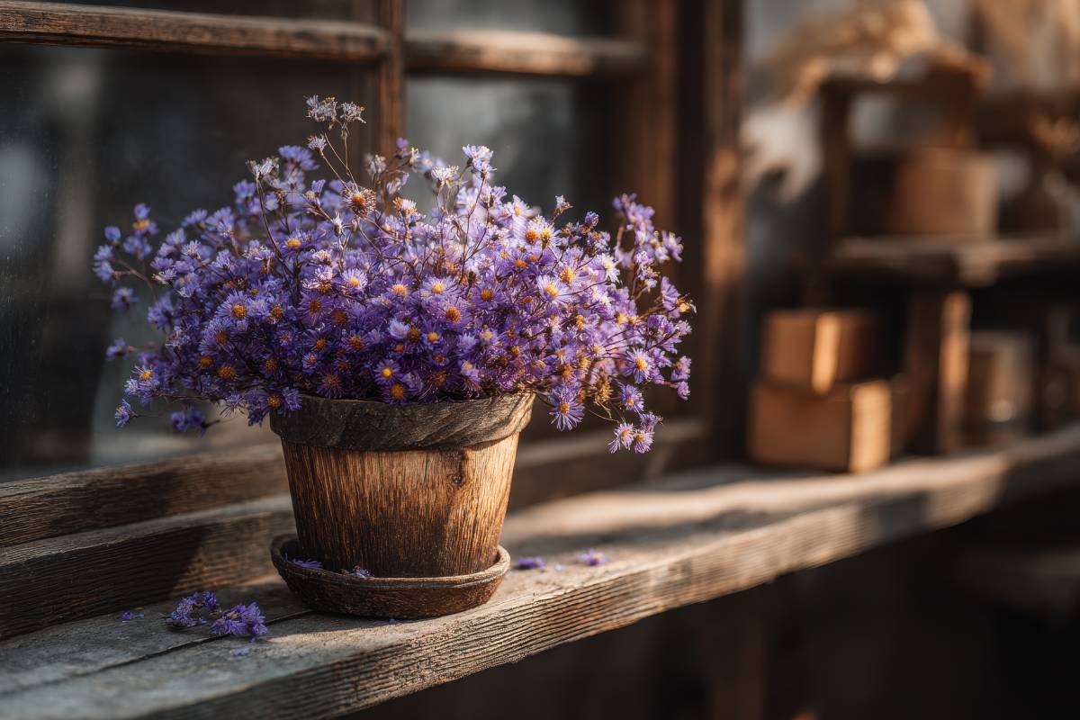 Aster in vaso