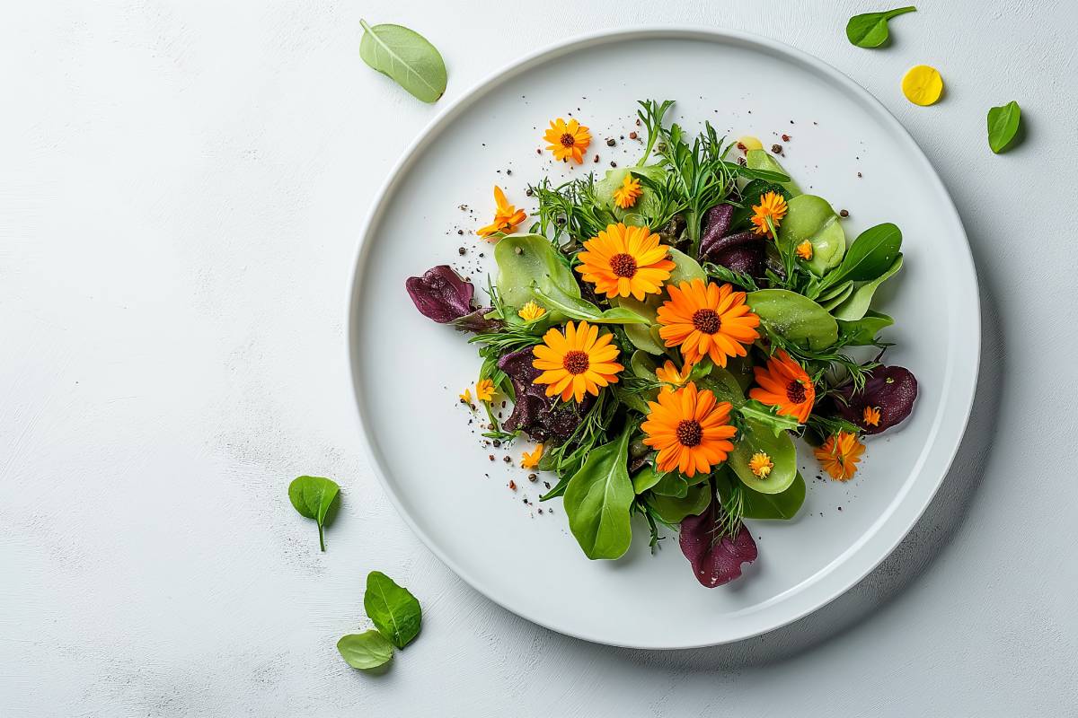 La calendula nell'orto invernale