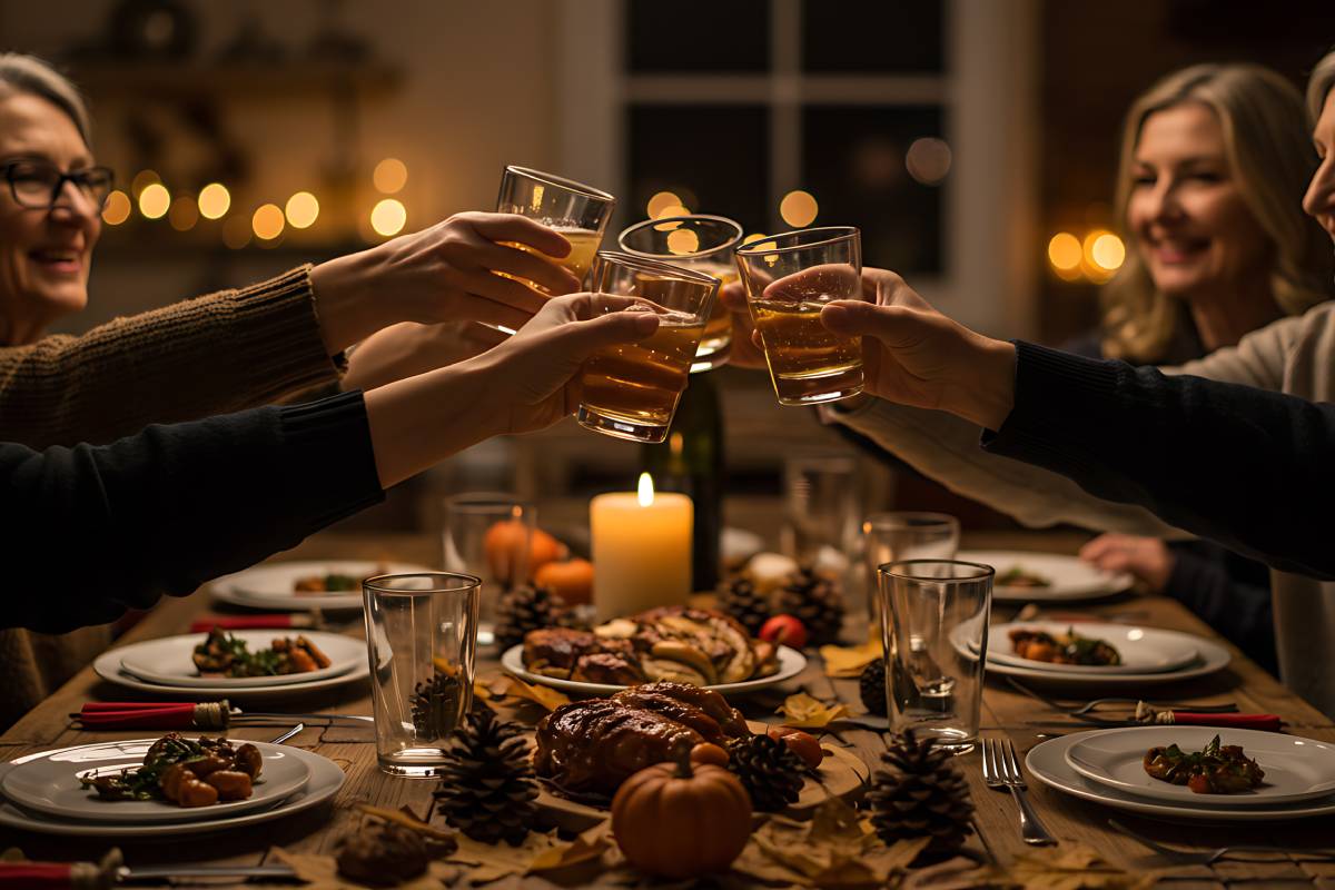 Cena autunnale con brindisi