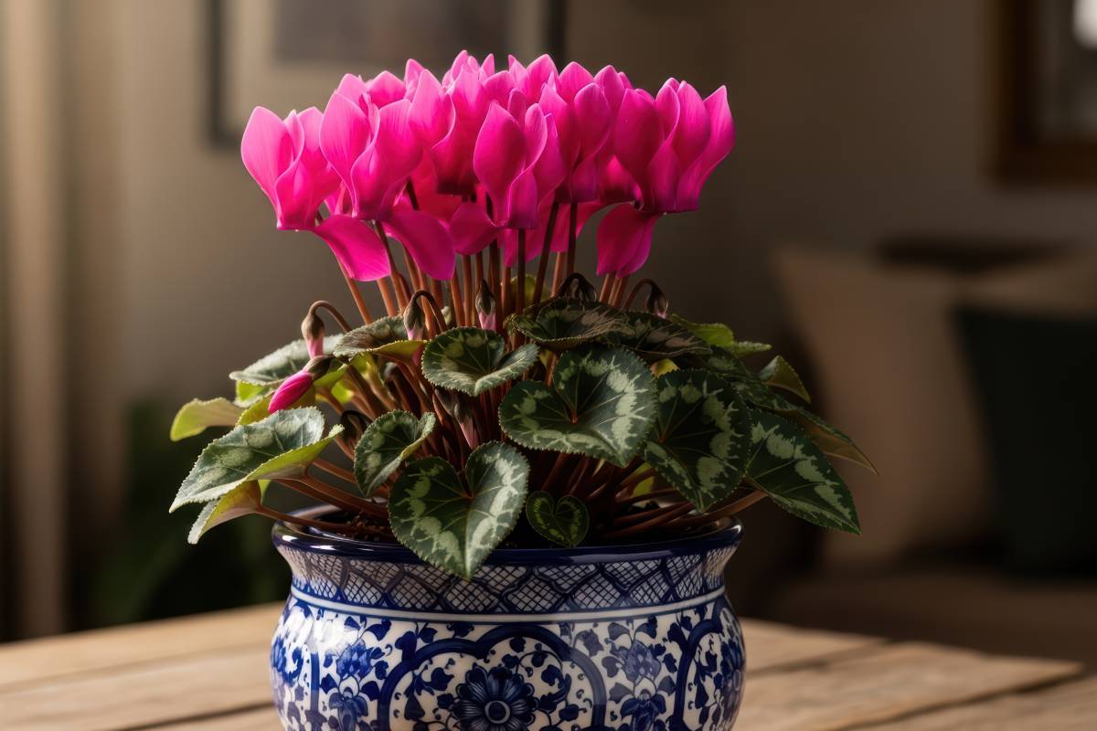 Fiori d'autunno in vasi: ciclamini