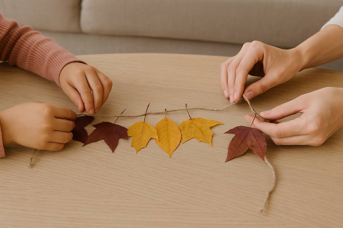 I lavoretti dei bambini con elementi autunnali