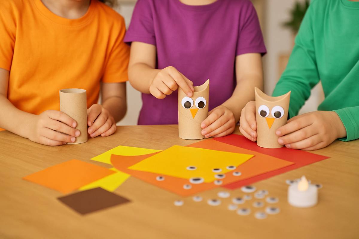 Lavoretti autunnali per bambini: i gufetti con i rotoli di carta igienica