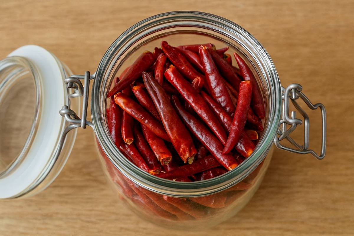 I peperoncini si essiccano al forno