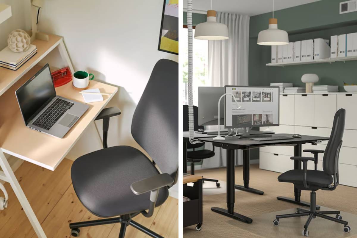 La sedia Ikea SMÖRKULL con comodi braccioli per lavorare, ora in offerta