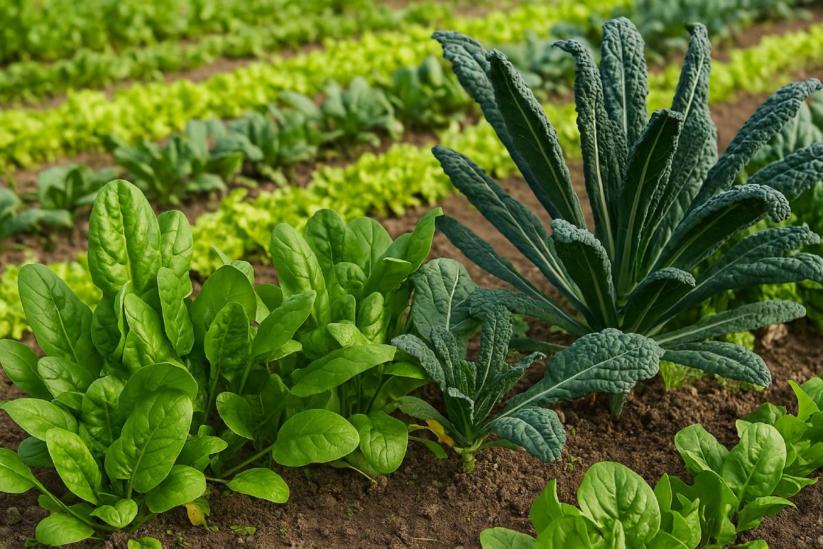Coltivazione di spinaci e cavolo nero a settembre