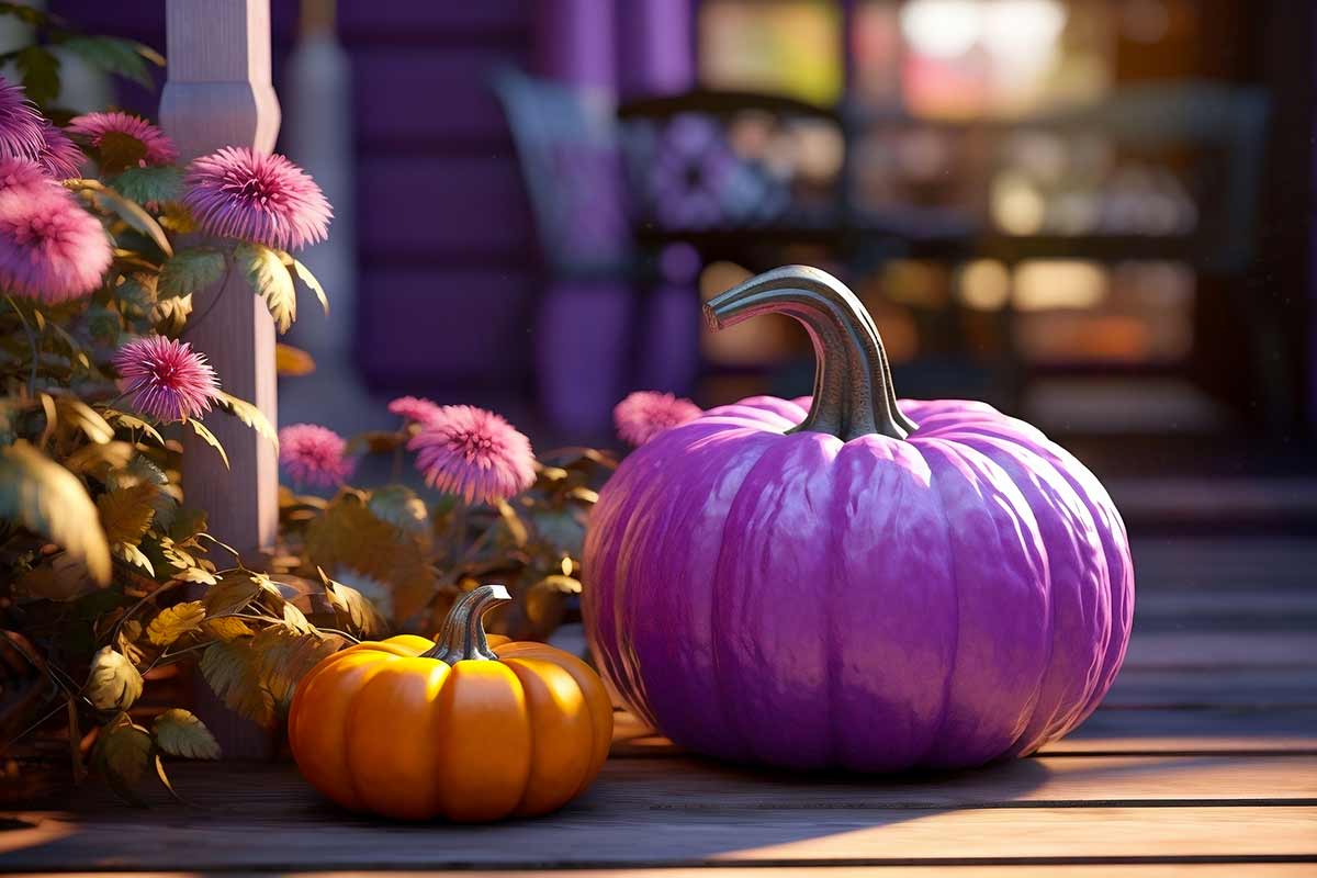 zucche dipinte per l'autunno