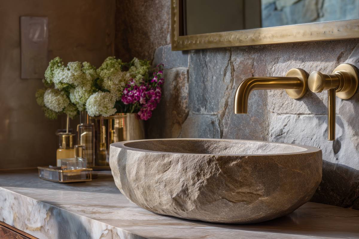 Lavabo di pietra ricostruita
