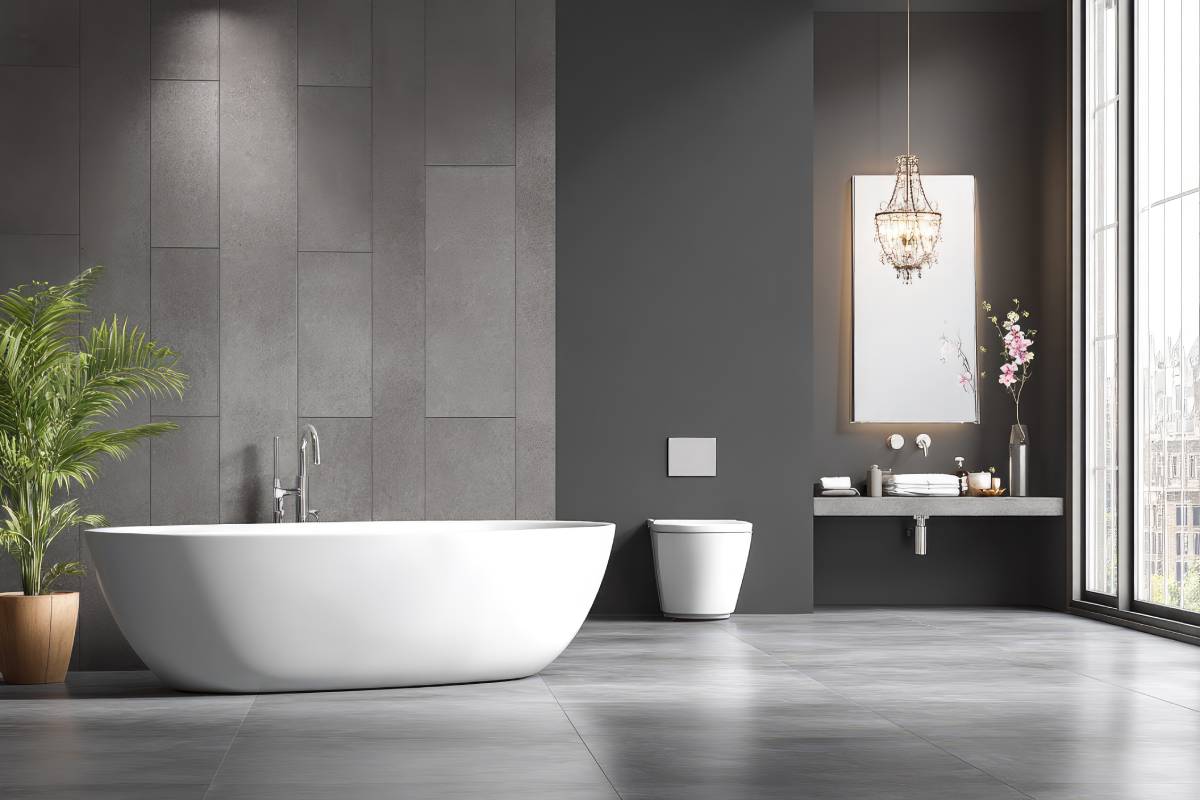 Bagno minimal grigio
