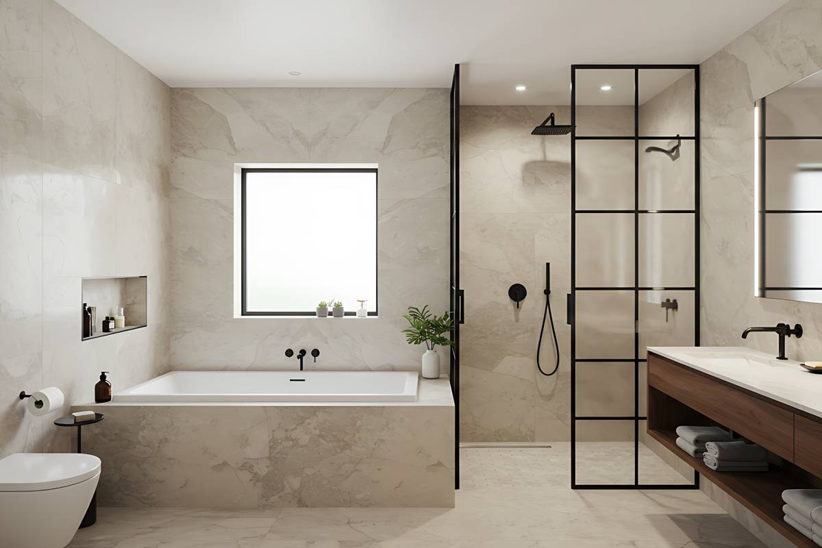 Bagno con doccia walk-in