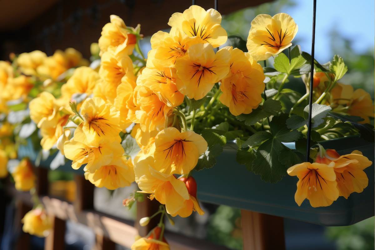 Begonie gialle in balcone