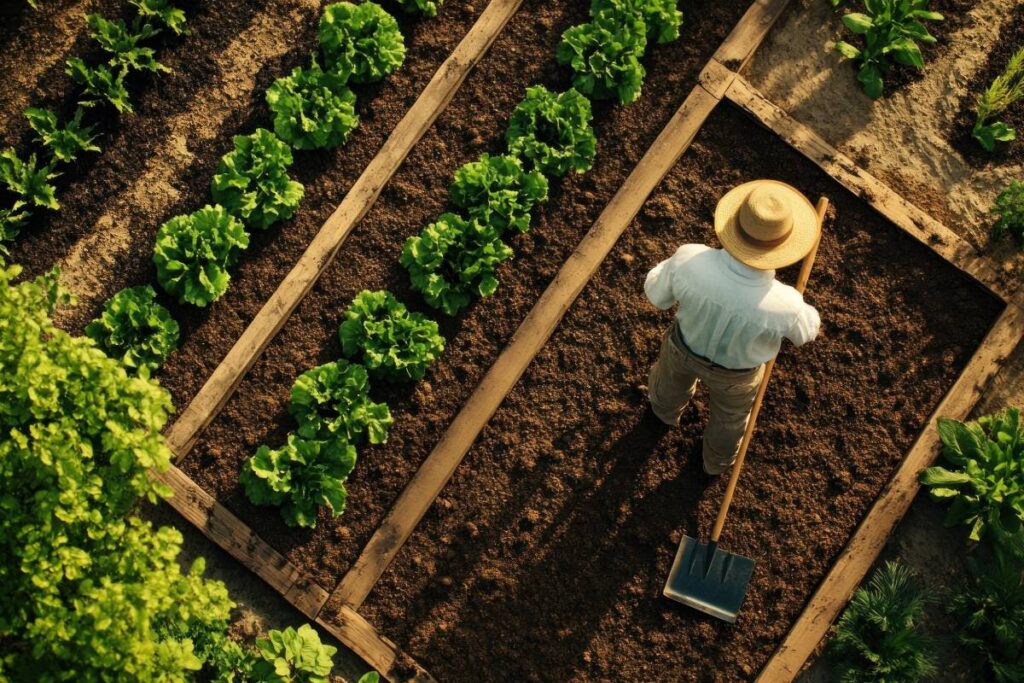 Uomo nell'orto autunnale: cosa fare prima del freddo