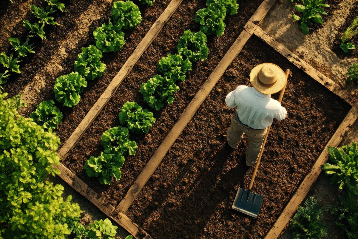 Uomo nell'orto autunnale: cosa fare prima del freddo