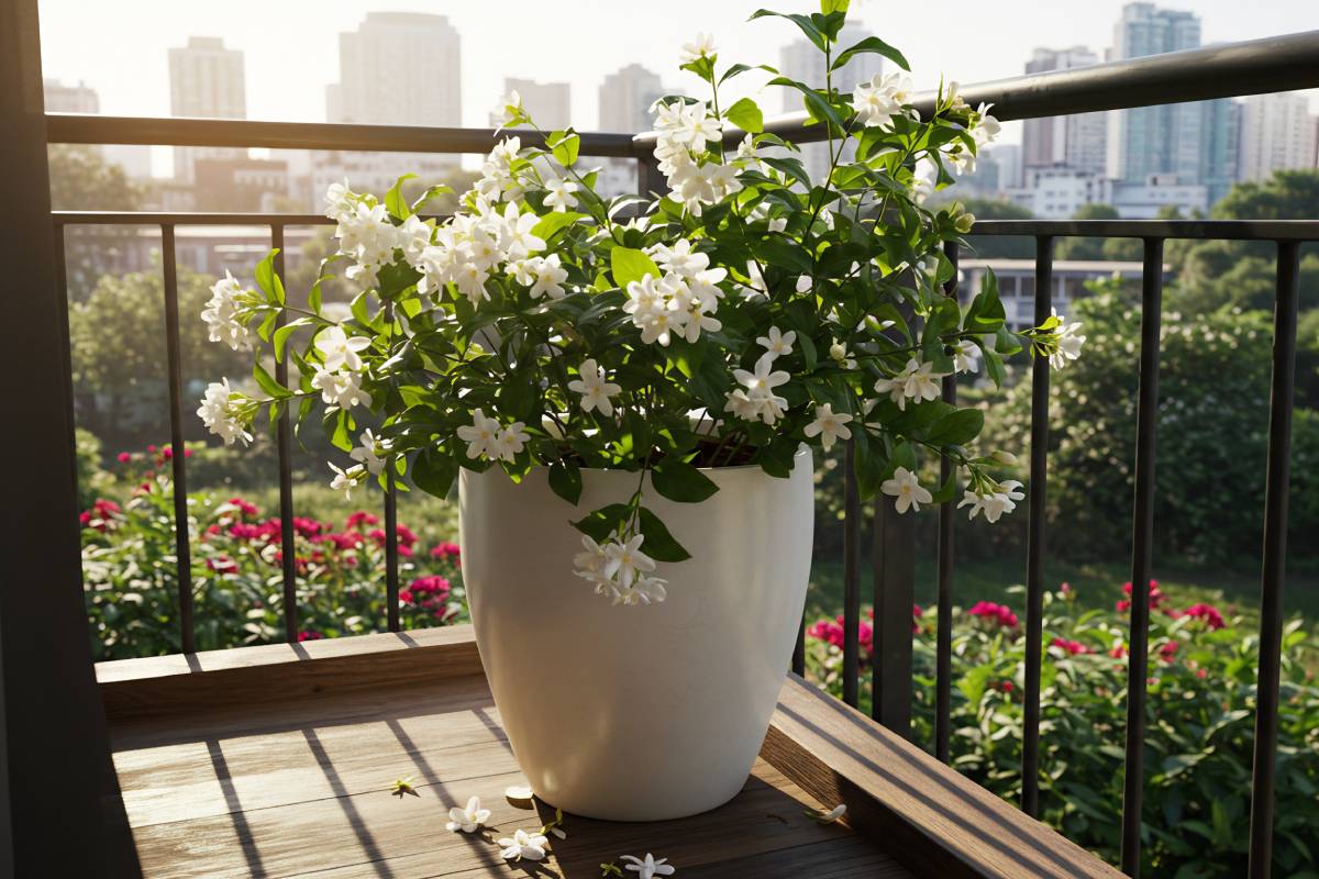 Gelsomino in vaso sul balcone