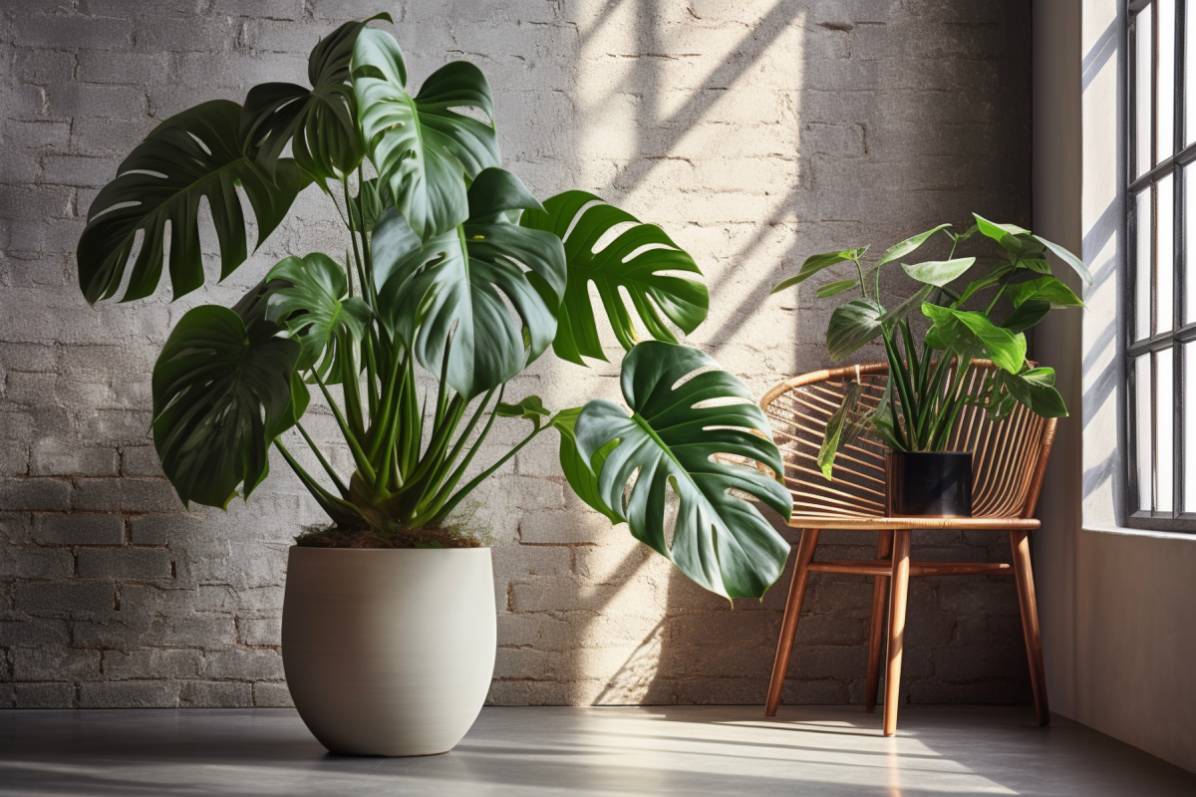 Monstera davanti ad una finestra
