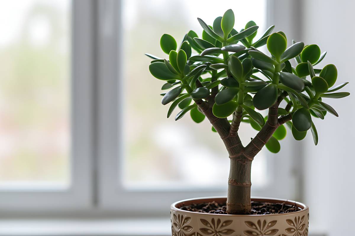 Albero di Giada davanti alla finestra