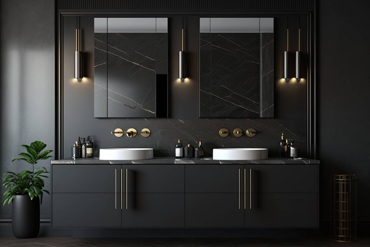 Un bagno tutto nero