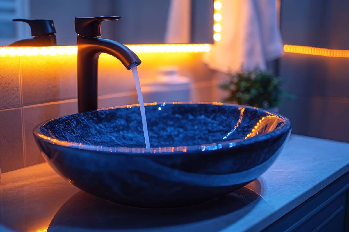 Lavabo blu in ceramica