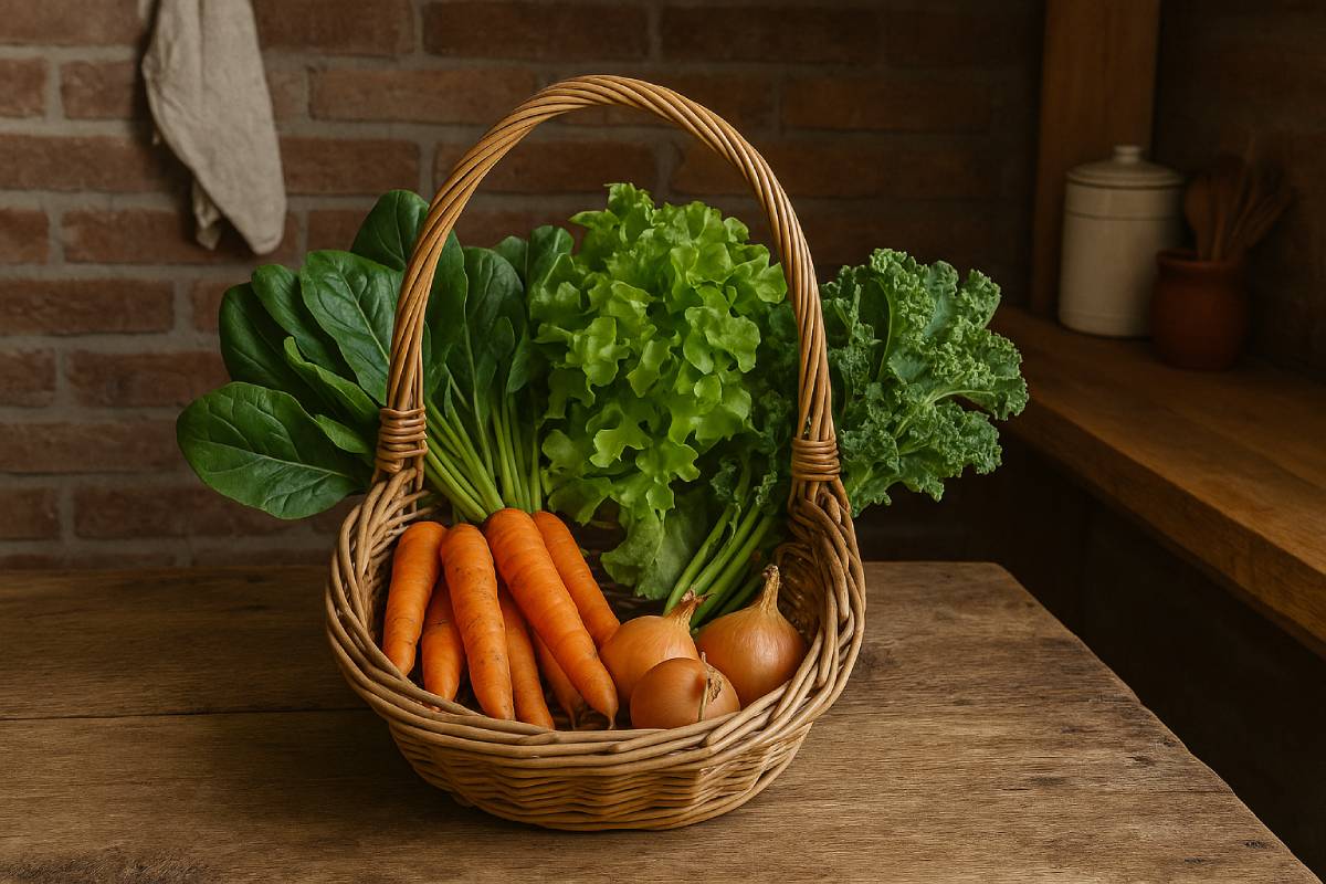 Cesto con verdure di stagione