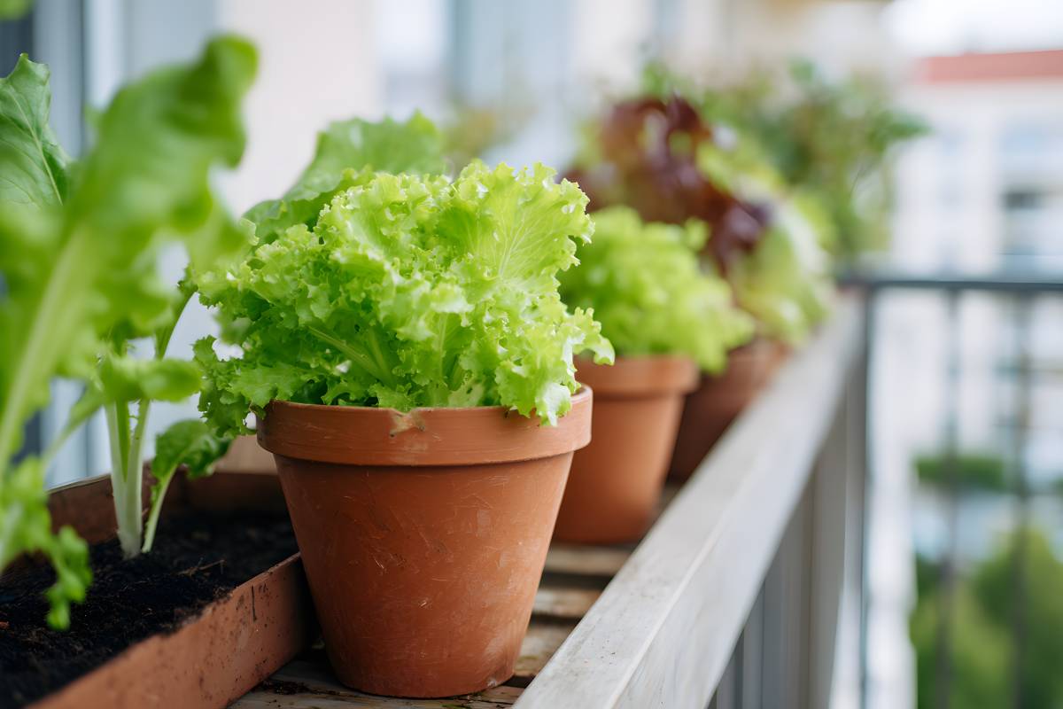 Insalate sul balcone