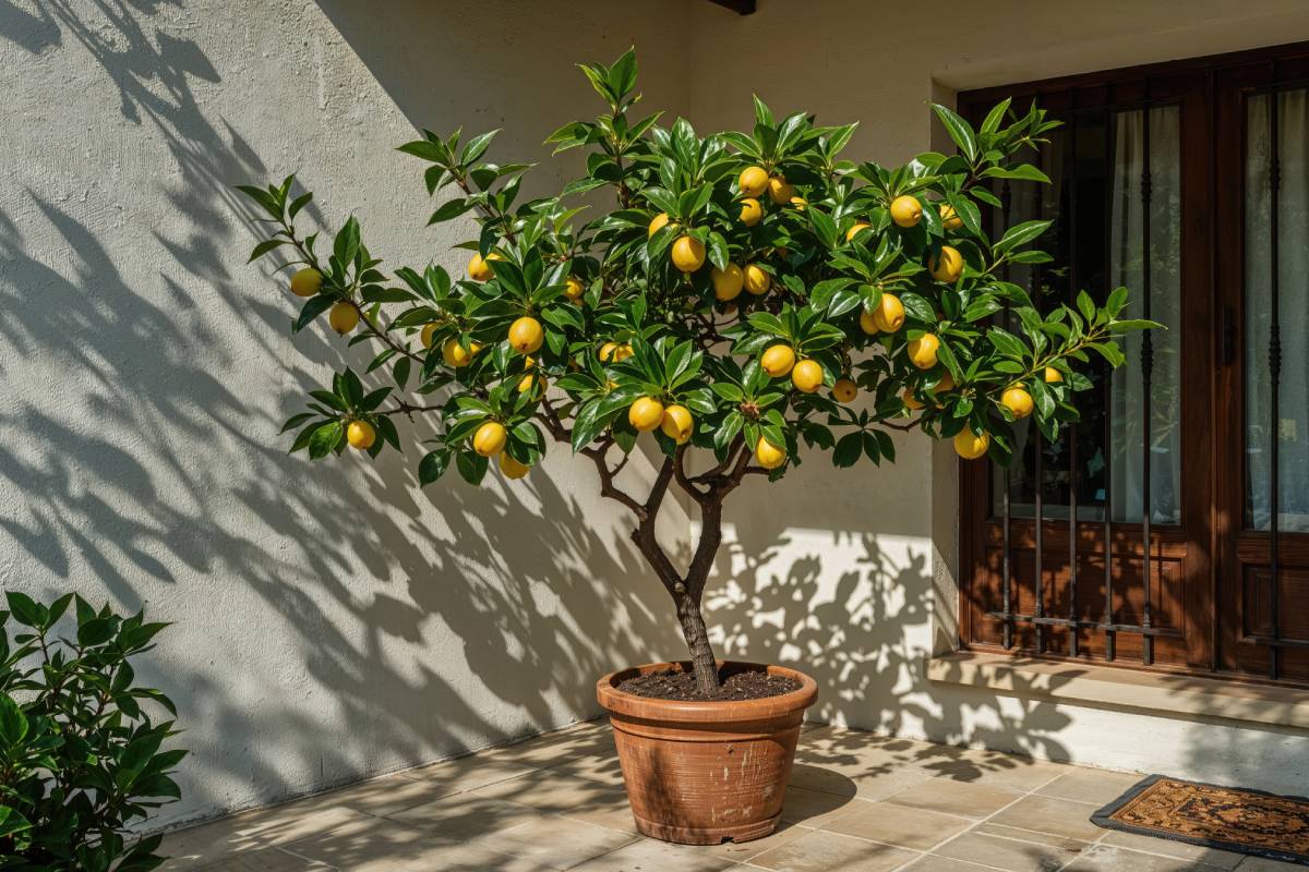 Albero di limone in vaso