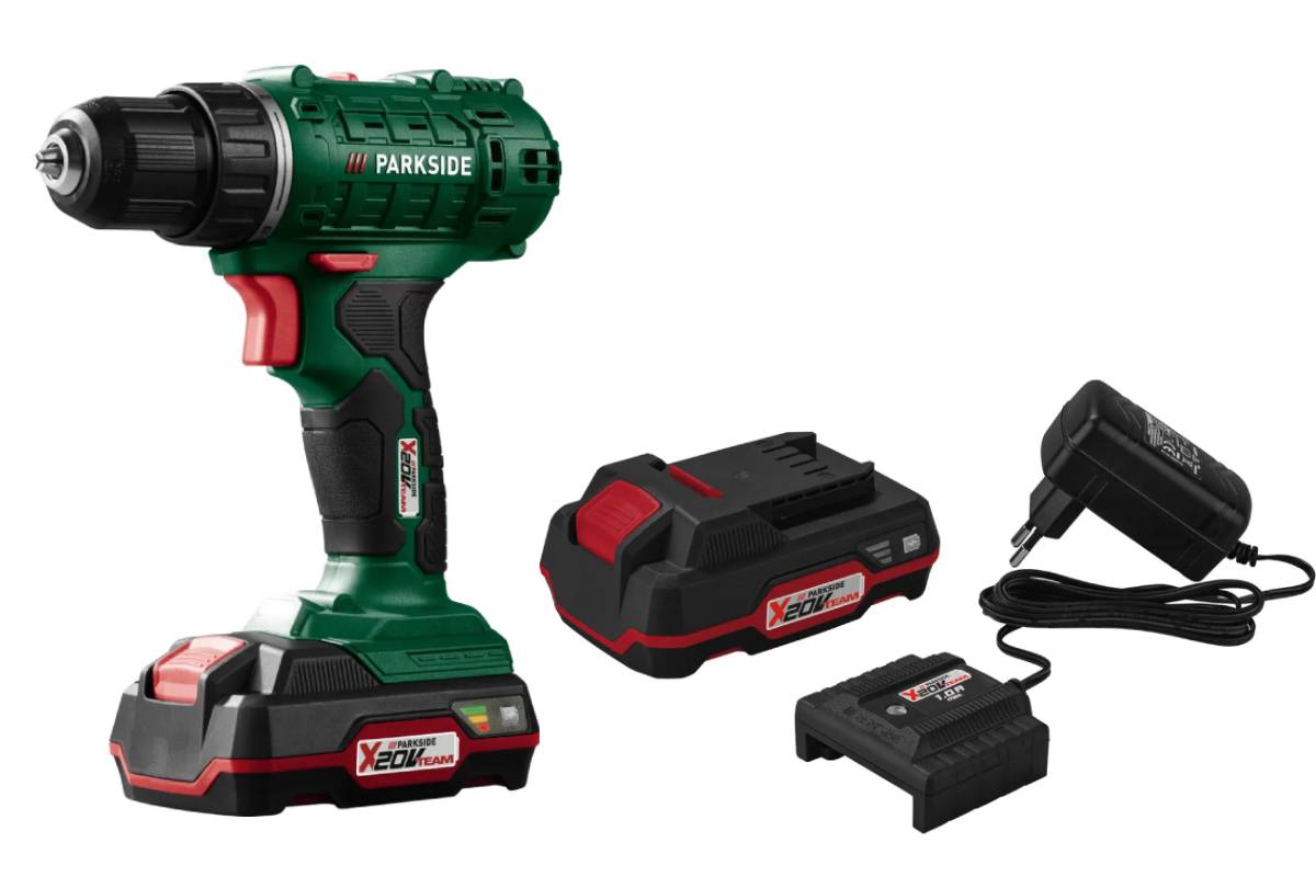 Trapano Parkside con accessori