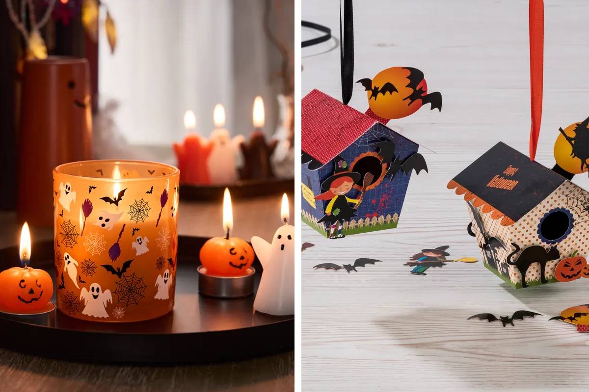 Candele e casette di Halloween