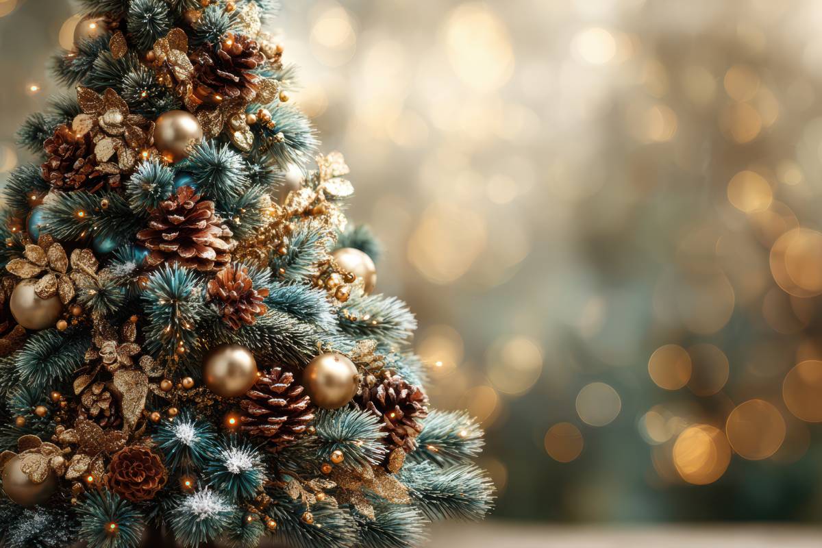 albero di natale da copertina con pigne 