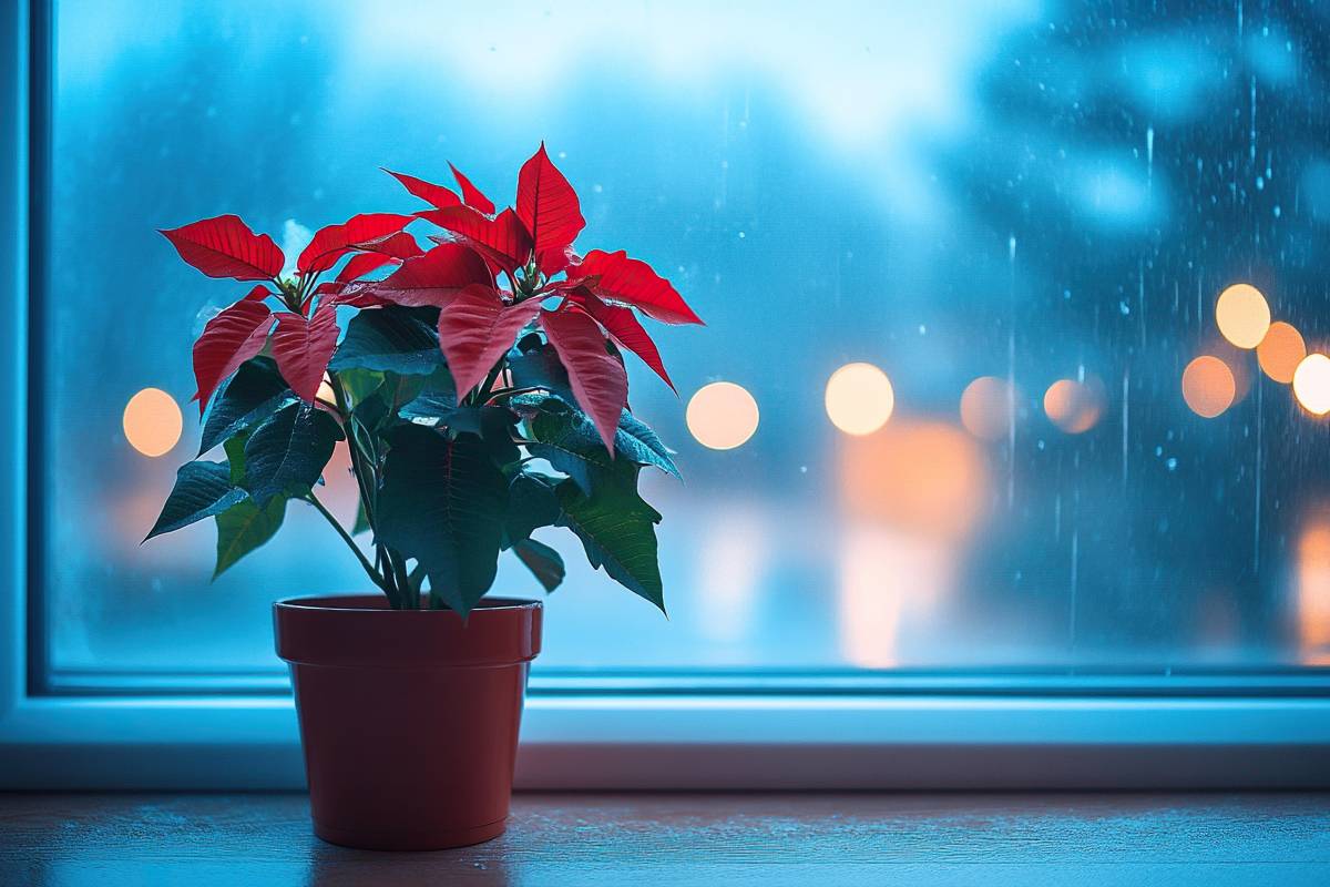 stella di natale al buio per rifiorire