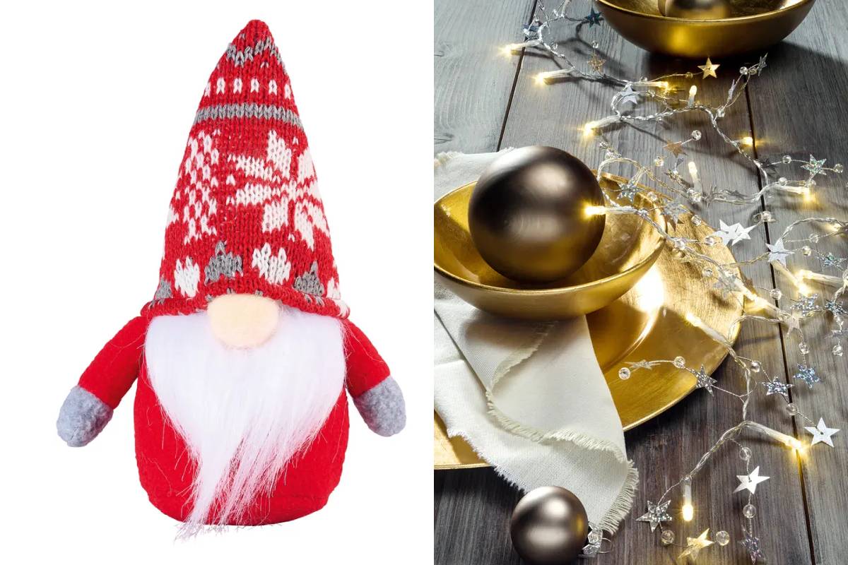 gnomo decorativo e catena luminosa da lidl