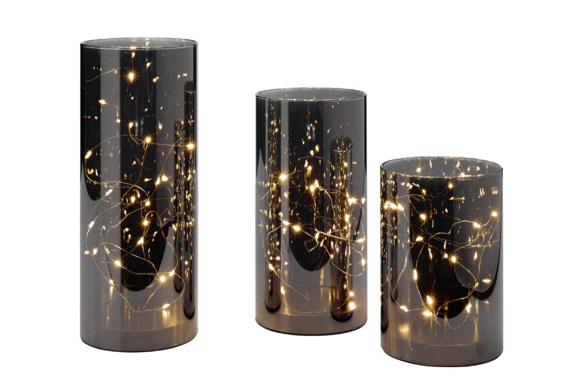 Lumini o sfere decorative a LED, 3 pezzi