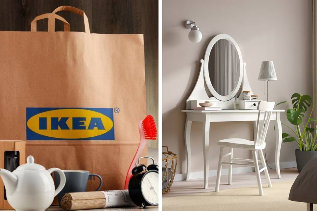 la toeletta shabby HEMNES di ikea in camera da letto